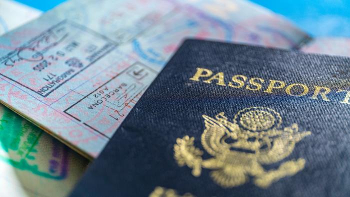 Close-up of American passport